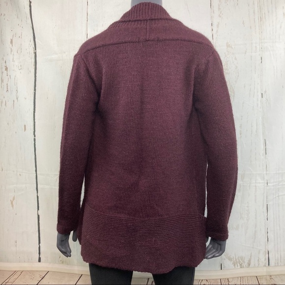 Burgundy Italian knit cardigan duster - Picture 3 of 7